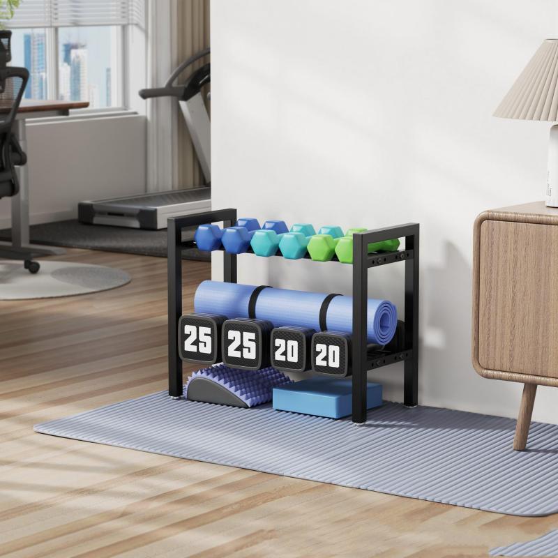 Sports Equipment Rack - 조절 가능한 금속 덤벨 랙, 홈짐용