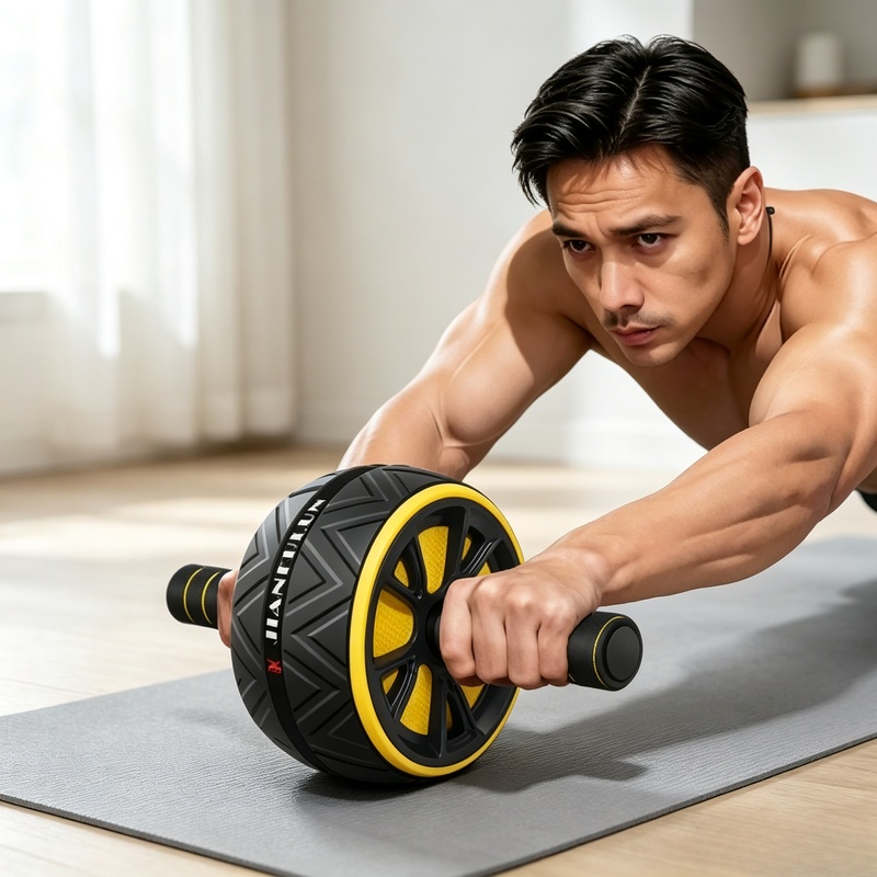 Sports Equipment Names - 미끄럼 방지 그립 복부 롤러 휠,
