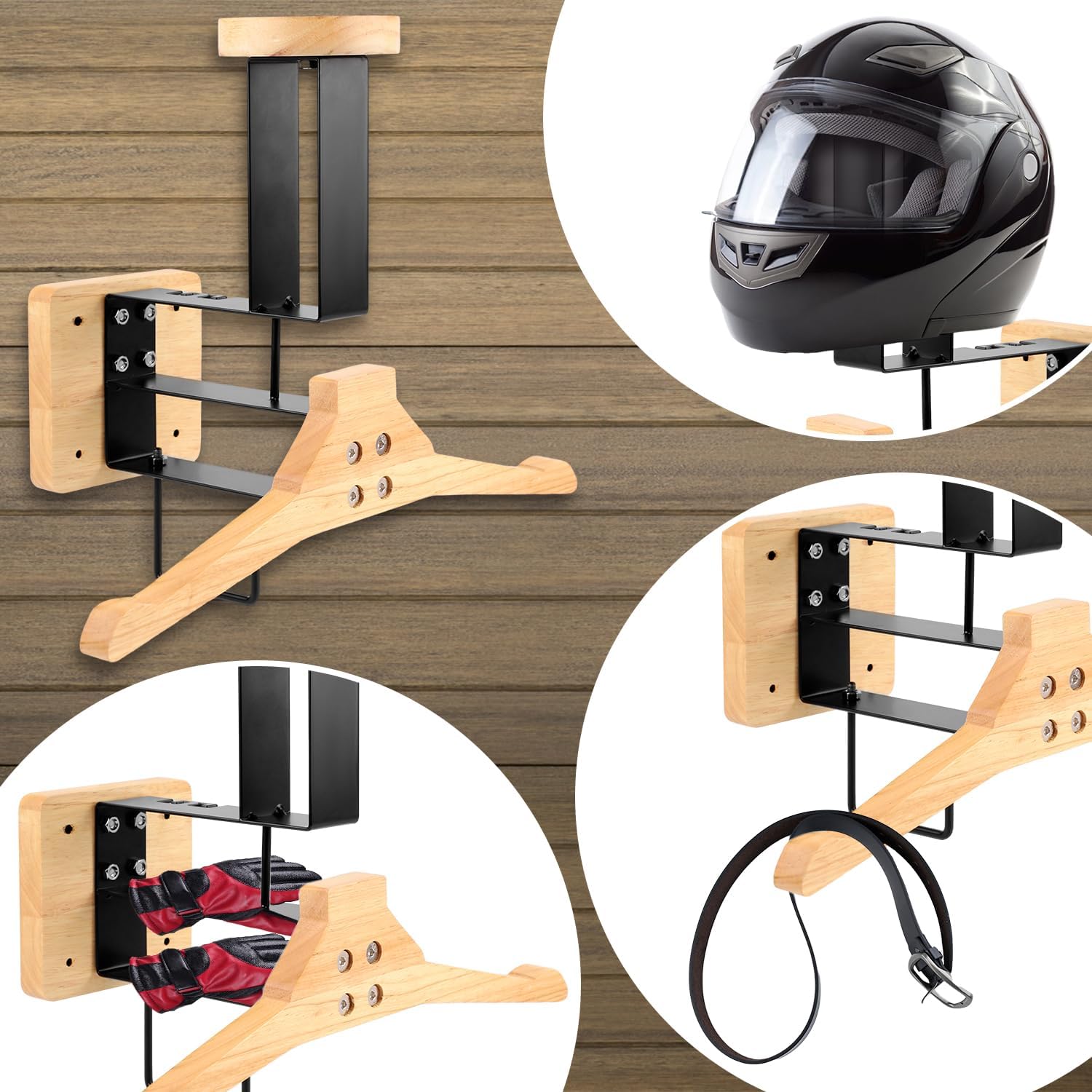 ​ 오토바이 헬멧 홀더 벽걸이 나무 걸이 헬멧 디스플레 - Sports Equipment Rack 리뷰 및 가격