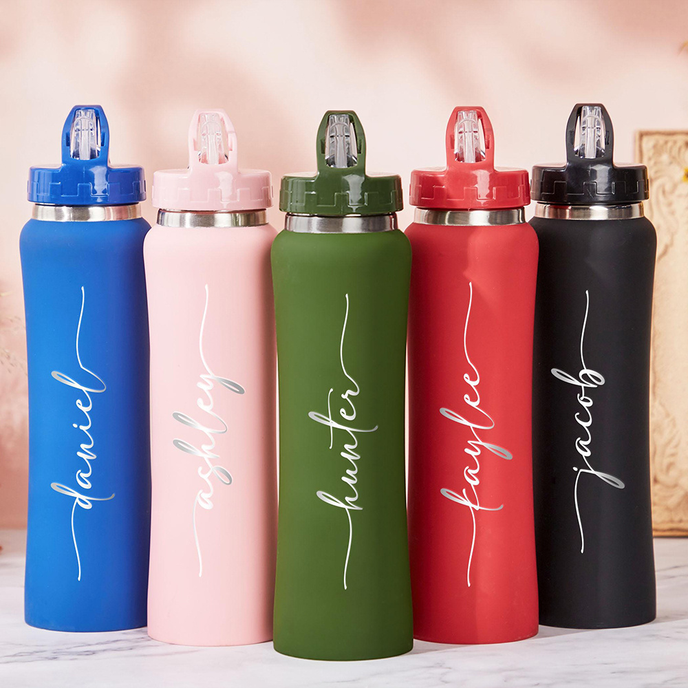 개인 맞춤형 이름이 새겨진 스테인리스 스틸 물병(스트로 - Sports Equipment Names 리뷰 및 가격